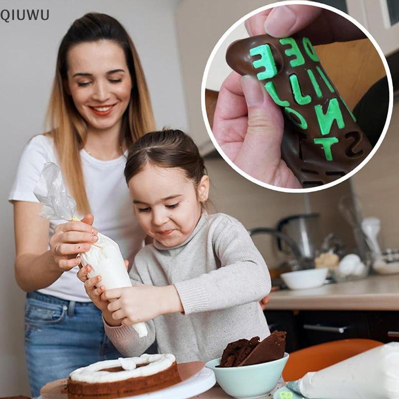 QIUWU Silicone Chữ Số Khuôn Socola Bảng Chữ Cái Số Dụng Cụ Nướng Bánh Với Chúc Mừng Sinh Nhật Trang Trí Bánh Fondant Khuôn.