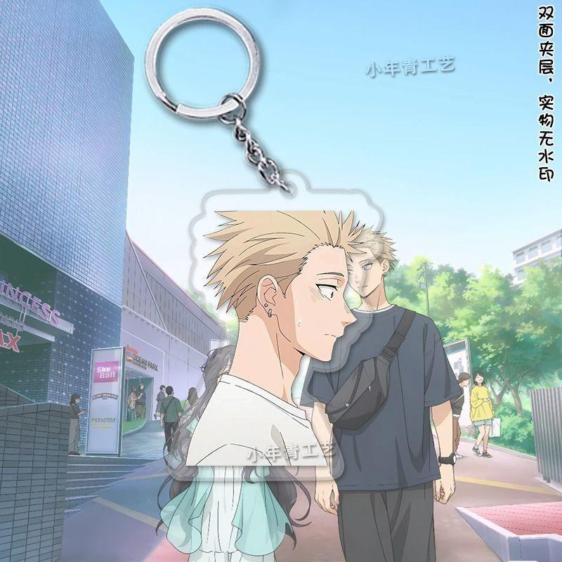 Kaori Tatsu Hana Wa Rin To Saku Anime Keychain Tsumugi Rintaro Acrylic Key Chain Waguri Kaoruko Key Ring Bag Pen