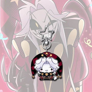 Game The Freak Circus Pierrot Cosplay Keychain Kawaii Acrylic Joker Clown Pendant Keyring Key Chain Bag