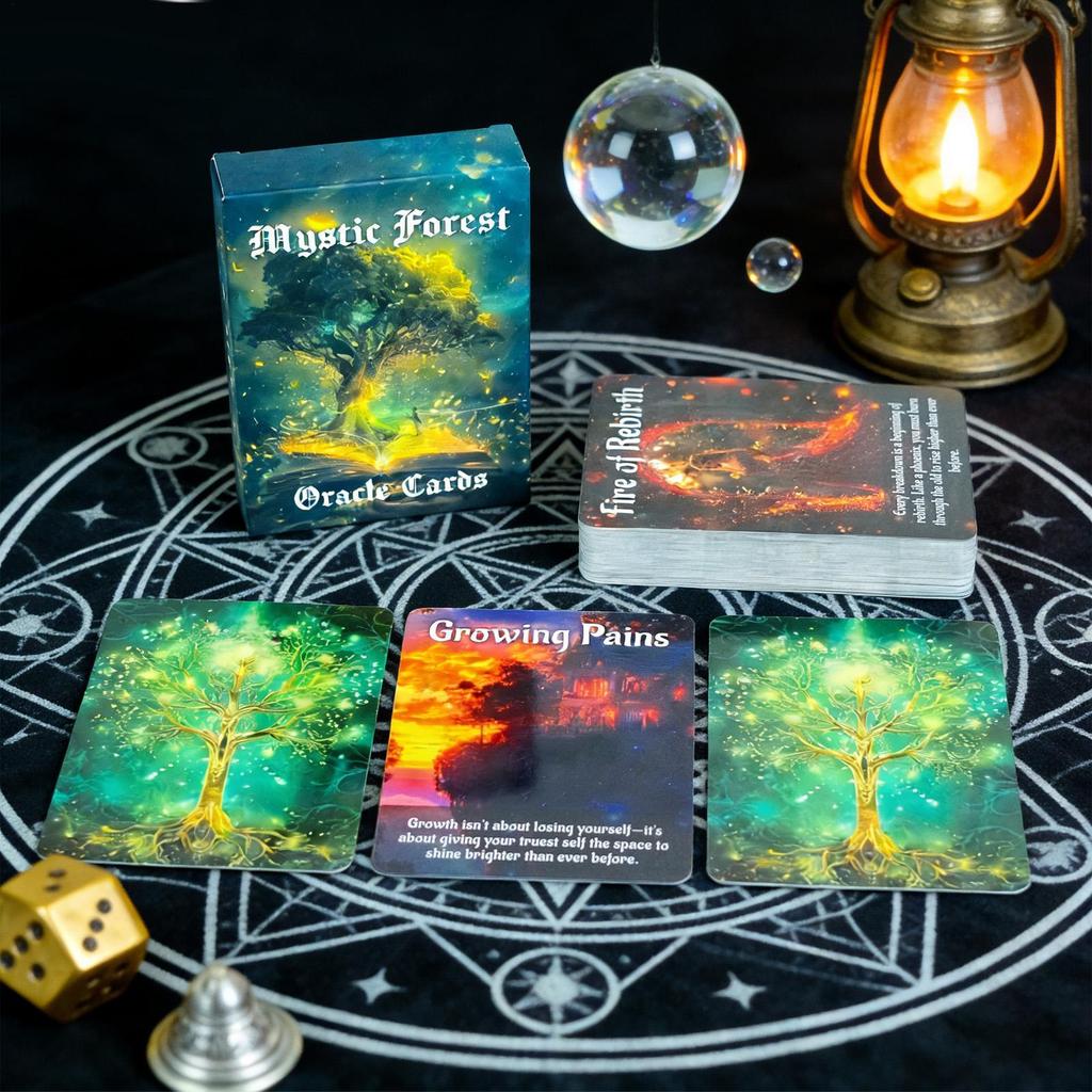 Mystic Forest Oracle Cards Hướng dẫn tinh thần & Bộ bài tăng trưởng linh hồn 50 chiếc Thẻ Oracle cho truyền cảm hứng hàng ngày saixit2vn