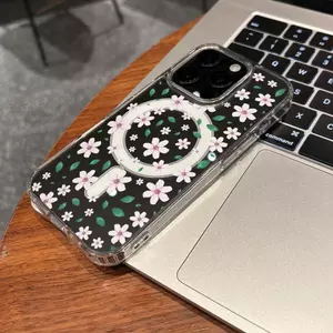 Phấn sương hoa bóng cho iPhone 171615promax trường hợp 141512 rõ ràng hút từ 13pro lỗ lớn