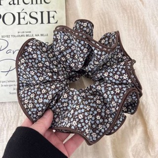 NETDWELL Big Satin Scrunchies, Dây buộc tóc voan hoa cổ điển, Phụ kiện tóc màu nâu mịn Giá đỡ đuôi ngựa đàn hồi Sử dụng hàng ngày