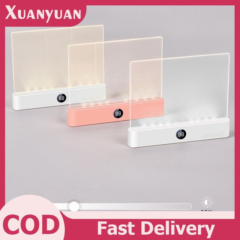 XUAN Đèn đọc sách LED trong suốt, sạc pin, 3 màu, tấm đèn phẳng điều chỉnh độ sáng, hẹn giờ, full trang