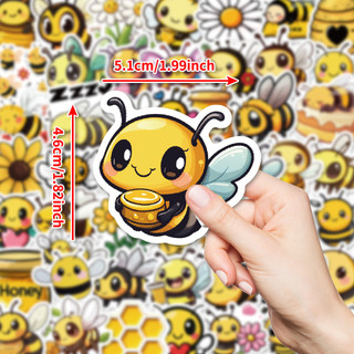 Bộ 50 Dễ Thương Vui Nhộn Ong Hoạt Hình Dán DIY Ván Trượt Tủ Lạnh Laptop Chống Thấm Nước Kid Đồ Chơi Miếng Dán