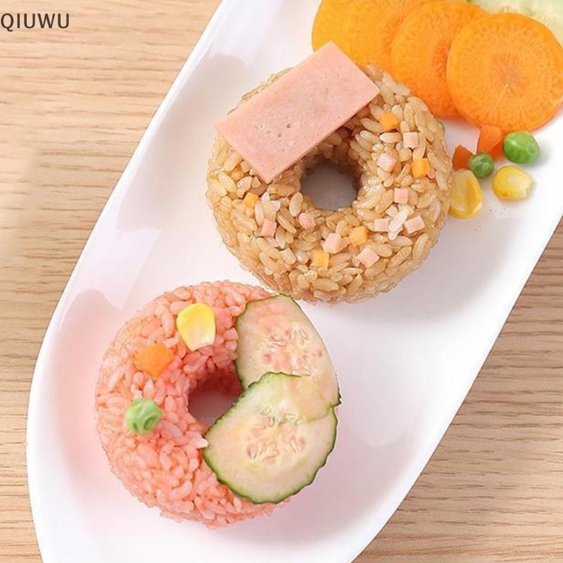 QIUWU 2 Chiếc Sáng Tạo Sushi Donut Shape Maker Rice Ball Mold Nhà Khuôn Cơm Chống Dính.