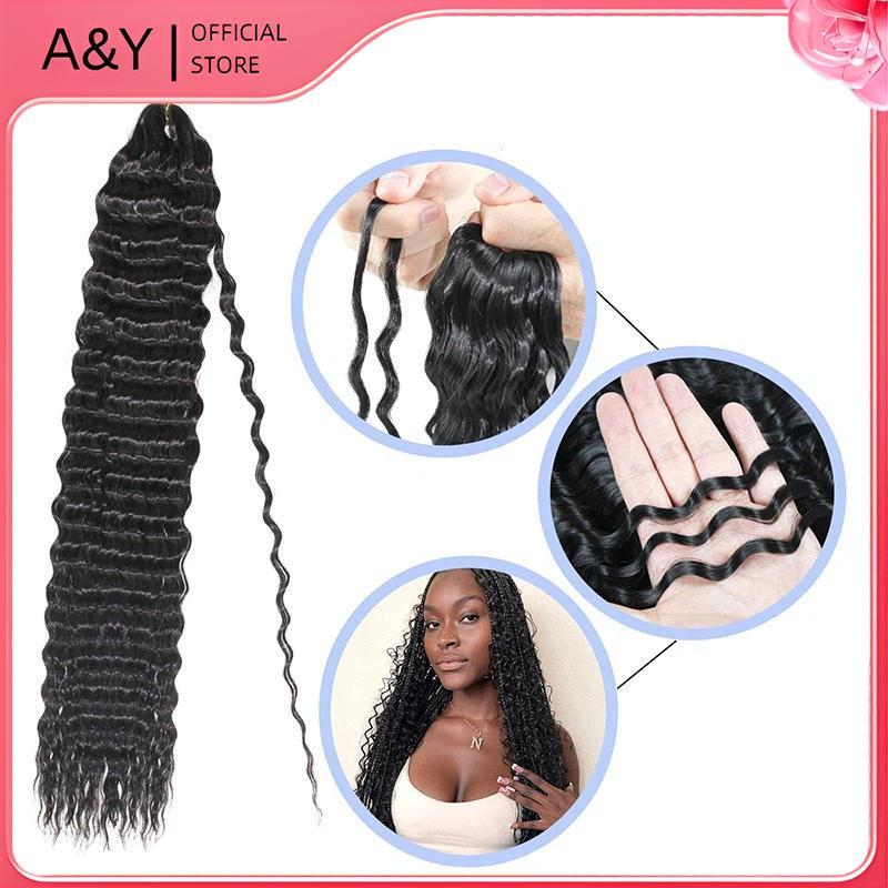 A & Y Sâu xoắn bện tóc boho, dây móc tóc tổng hợp, phù hợp cho nhiều kiểu tóc và chịu được nhiệt độ cao.