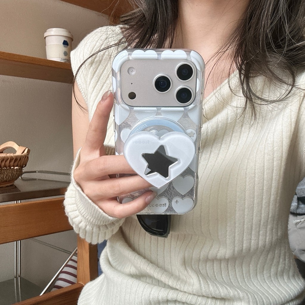 【Giao hàng nhanh】Vật liệu vỏ cứng, họa tiết trái tim đơn giản, phù hợp với iPhone17ProMax 16 15 14 13 ốp lưng iphone