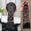 DARON Trẻ Em Tóc Giả Bím, Dây Buộc Tóc Bện Trẻ Em Co Giãn Dễ Thương, Tóc Dây Cao Su Tự Nhiên 30cm Tóc Giả Đính Hạt Đuôi Ngựa Sử Dụng Hàng Ngày