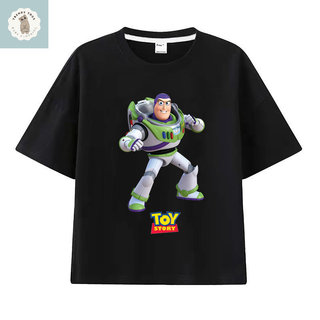 Áo thun bé trai in hình hoạt hình Buzz Lightyear trong phim Toy Story, kiểu dáng thoải mái, thời trang và thoáng khí.