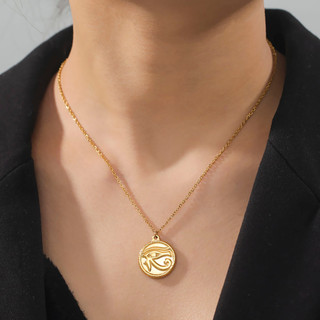 Vòng cổ thép không gỉ thiết kế Con mắt của Horus (Udjat) - Bùa hộ mệnh phong cách Ai Cập