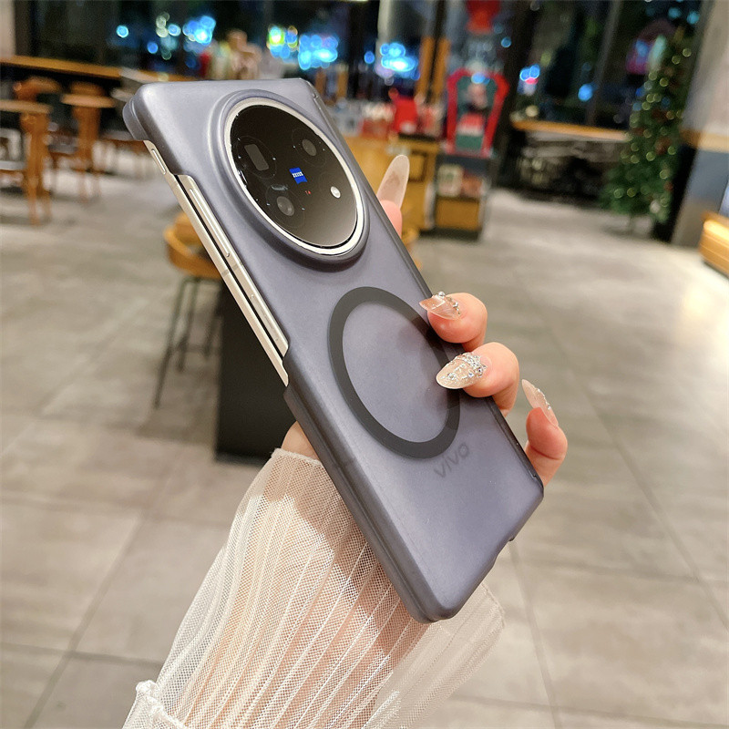 Ốp điện thoại mờ từ tính siêu mỏng cho VIVO X Fold 5 X Fold 3 Pro Bảo vệ bản lề sạc không dây Vỏ trong suốt