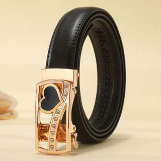 Thắt lưng nữ mỏng tự khóa, da bò thật, phù hợp quần jean, phong cách retro