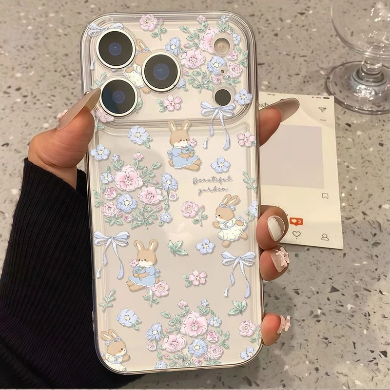 Hoa thỏ cho 16 trường hợp iPhone 17Air Space Case 14 13 13Pro