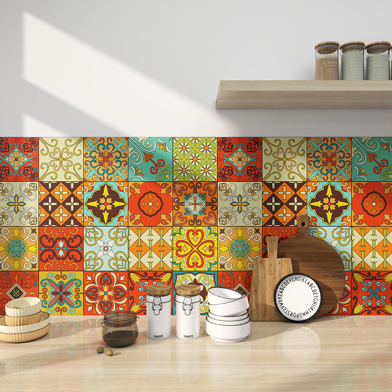 Giấy Dán Tường Bohemian Vintage (Có Sẵn Keo) - Decal Dán Tường & Tủ Gỗ Chống Thấm Nước - Phim Trang Trí Nội Thất Cao Cấp Chống Ẩm Mốc