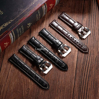 Đen Cá Sấu Họa Tiết Da Bò Da Thật Chính Hãng Dây Đeo Đồng Hồ 20mm 22mm 24mm 26mm Dây Đeo Đồng Hồ Nam Nữ Vòng Tay Thay Thế Cho SEIKO Diver TUNA