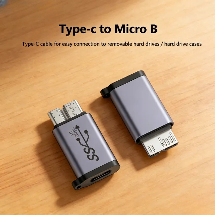 Adapter USB C to Micro B 10Gbps cho HDD Bộ chuyển đổi TYPE-C sang Micro B，Cho ổ cứng HDD / SSD，Nhỏ gọn, tiện lợi