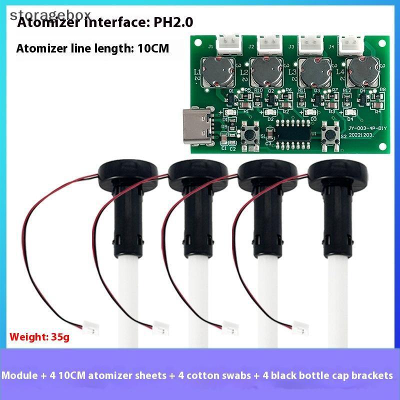 [Hộp lưu trữ] Máy tạo độ ẩm Mini USB Type-C Bộ dụng cụ tự làm Máy tạo sương mù và bảng mạch điều khiển Tấm phun sương có chân đế đẹp