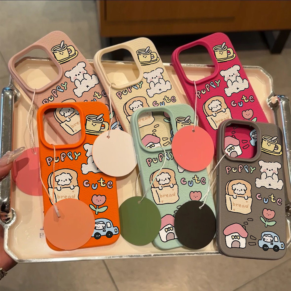 Chó con dễ thương mềm mại hàng ngày cho 16 trường hợp điện thoại iPhone 17Air Vải 14 13 11Pro