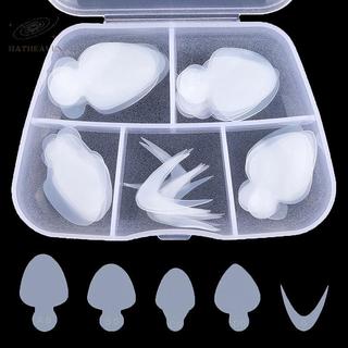 [hatheaven] 60 Miếng đệm silicon mềm có thể tái sử dụng Stencil Pháp Stencil Móng tay nghệ thuật mở rộng Hệ thống song ca Hình thức kép Công cụ xây dựng móng tay Pháp Đẹp