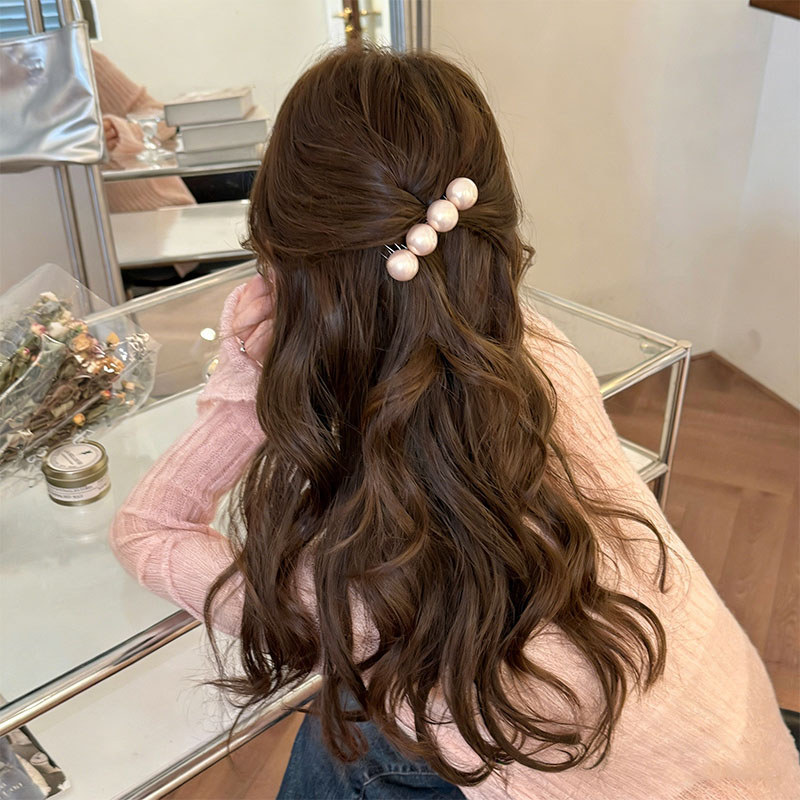 Lược ngọc trai đơn giản phong cách Hàn Quốc, kẹp tóc đa năng cao cấp, giúp tạo kiểu tóc đẹp