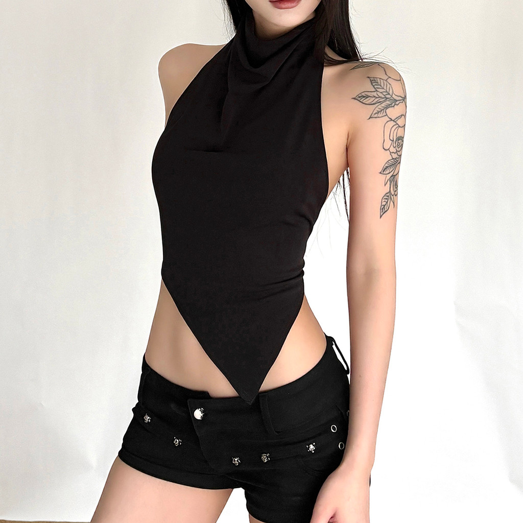 Klalien Dây Băng Backless Vest Thoáng Khí Mỏng, Phong Cách Cá Tính Cho Mùa Hè