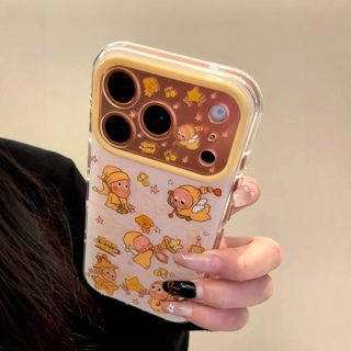Bảo Vệ Toàn Diện Ống Kính Hoạt Hình Dễ Thương Màu Vàng Twinkle Starman Wrsit Dây Đeo Ốp Điện Thoại Cho iPhone 17Promax 17Pro 15 16 Promax Vỏ Mềm Mại Chống Sốc
