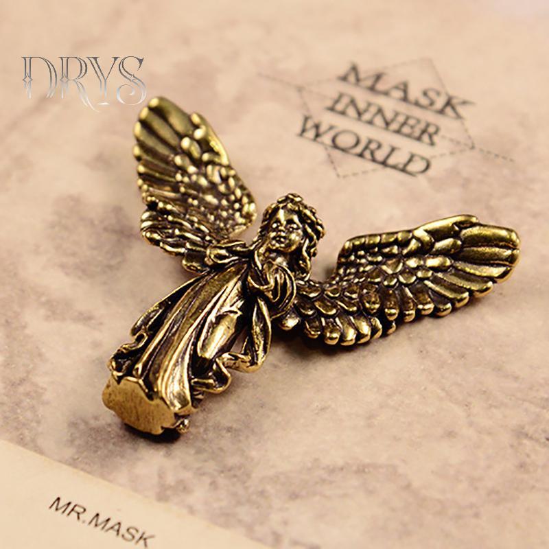 (TFT) Vintage Đồng Thau Chúc Phúc Người Bảo Vệ Thiên Thần Tượng Thu Nhỏ Đồ Trang Trí Để Bàn Tượng Nhỏ Đáng Yêu Trang Trí Nhà Cửa Thủ Công MỚI