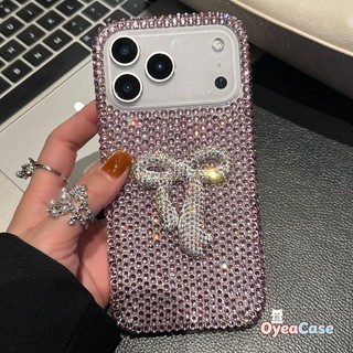 Ốp Nơ 3D Kim Cương Giả Sang Trọng Cho OPPO A98 A97 A96 A95 A94 A93 2020 A93S A92 A80 A79 A78 A77S A77 A76 A74 Vỏ Mềm Lấp Lánh Đơn Giản Handmade