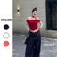 Áo trễ vai nữ KÈM DÂY cộc tay thun cotton mềm mịn Z24 justdun