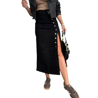 Váy denim XXL phong cách mới, cạp cao ôm hông