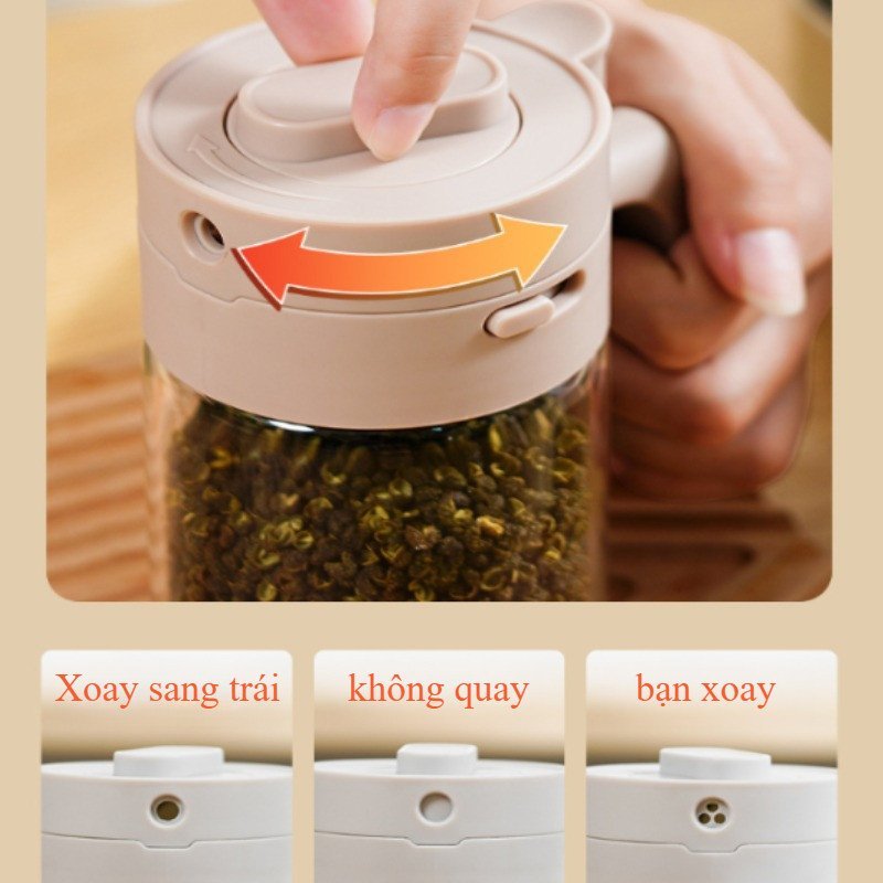 Hũ gia vị thủy tinh nắp khóa chắc chắn giữ khô ráo dễ quan sát chịu nhiệt dùng cho bếp gia đình dã