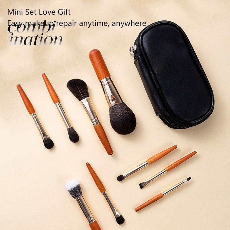 (TFT) 9 Chiếc Bộ Bàn Chải Trang Điểm Có Thể Bảo Vệ MiniCosetic Brush Powder Foundation Blush Blooming Eyeshadow Blending Brush Kit MỚI