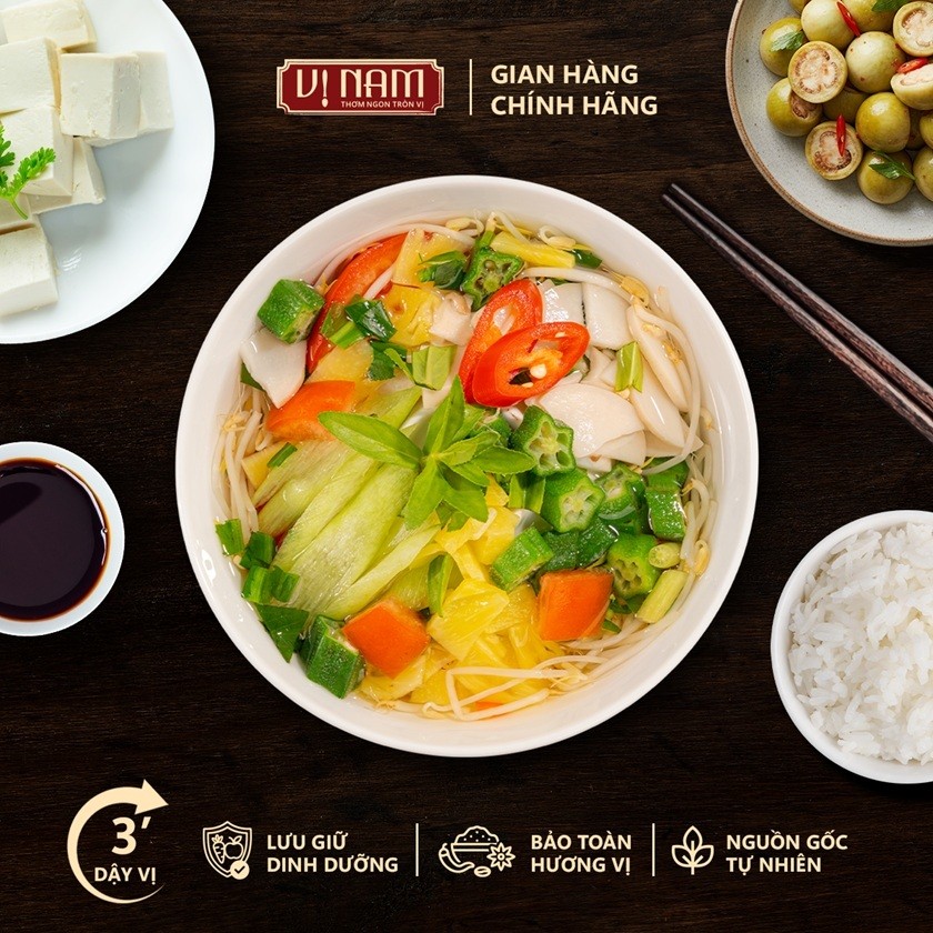 Hộp 6 viên Canh chua chay - Viên canh sấy thăng hoa Vị Nam - Vị miền nam  - Ăn liền - Thơm ngon