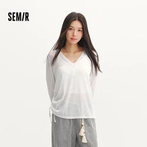 Áo thun dài tay Semir nữ mùa hè cổ chữ V