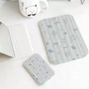 Màu xanh dải Bowknot Gương Phụ Kiện Gập Nhỏ Gọn, Quà Tặng Bạn Bè Siêu Đẹp