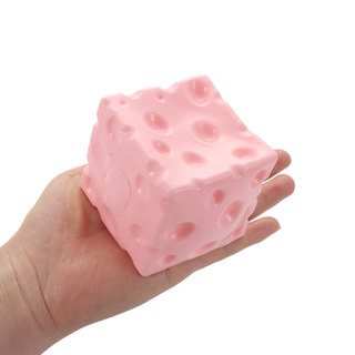 MONOSTYLE Jumbo Cheese Cube Stress Ball, Đồ chơi bóp phô mai chống căng thẳng chống căng thẳng, kết cấu mực có thể định hình ASMR Đồ chơi căng thẳng giác quan cho trẻ em Người lớn