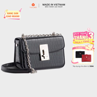 Túi Yuumy (Thời trang nữ phối khóa trang trí size 18 - Túi đeo chéo da Verein YN186)