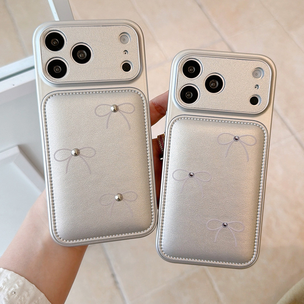 Ốp điện thoại da mạ bóng thép 3D cho iPhone 17 Pro Max 16 15 14 13 Vỏ bảo vệ chống sốc