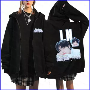Áo khoác Stray Kids Stay, có dây kéo và mũ trùm đầu