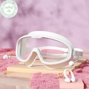 PUSKY Kính bơi khung lớn chống mờ cho người lớn và trẻ em - Chất lượng cao, phù hợp bơi lội