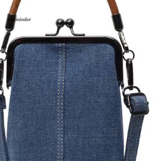 ZNCE _ Túi đeo chéo denim Túi đựng điện thoại đeo chéo denim cổ điển dành cho nữ Ví có khóa hôn có tay cầm trên cùng Dây đeo vai có thể điều chỉnh Túi xách nhỏ sành điệu cho các bữa tiệc và các buổi họp mặt