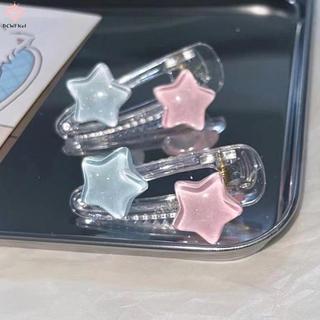 Kẹp Tóc Ngôi Sao Pentagram Màu Xanh Hồng Dễ Thương, Phụ Kiện Tóc Y2K Dành Cho Nữ Sinh Viên