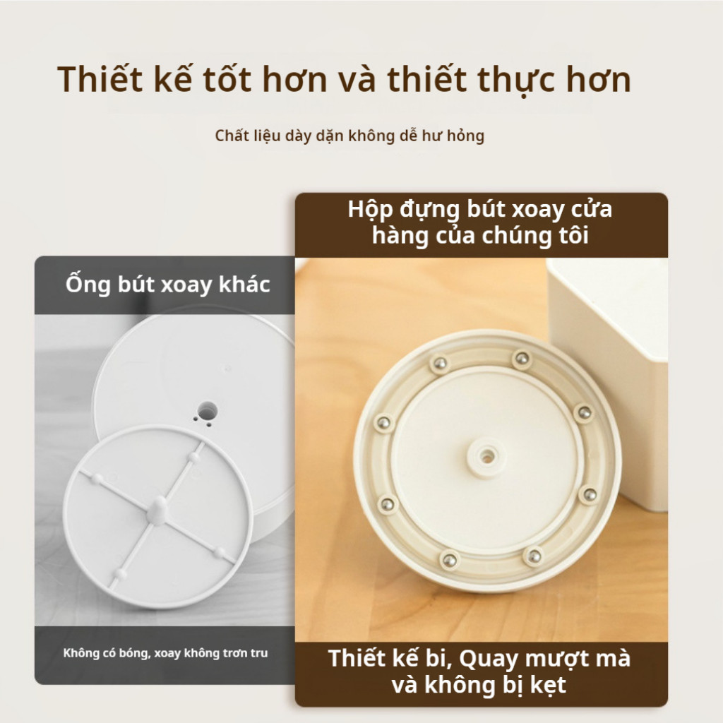 Ống đựng bút 5 ngăn nhựa xoay 360 đựng bút đồ dùng học tập khoa học độc đáo