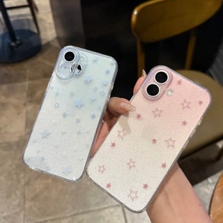 Dành Cho IPhone 17 16 15 14 13 12 11 Pro Max X XR XS Max 7 8 Plus Màu xanh bột gradient sao trường hợp điện thoại