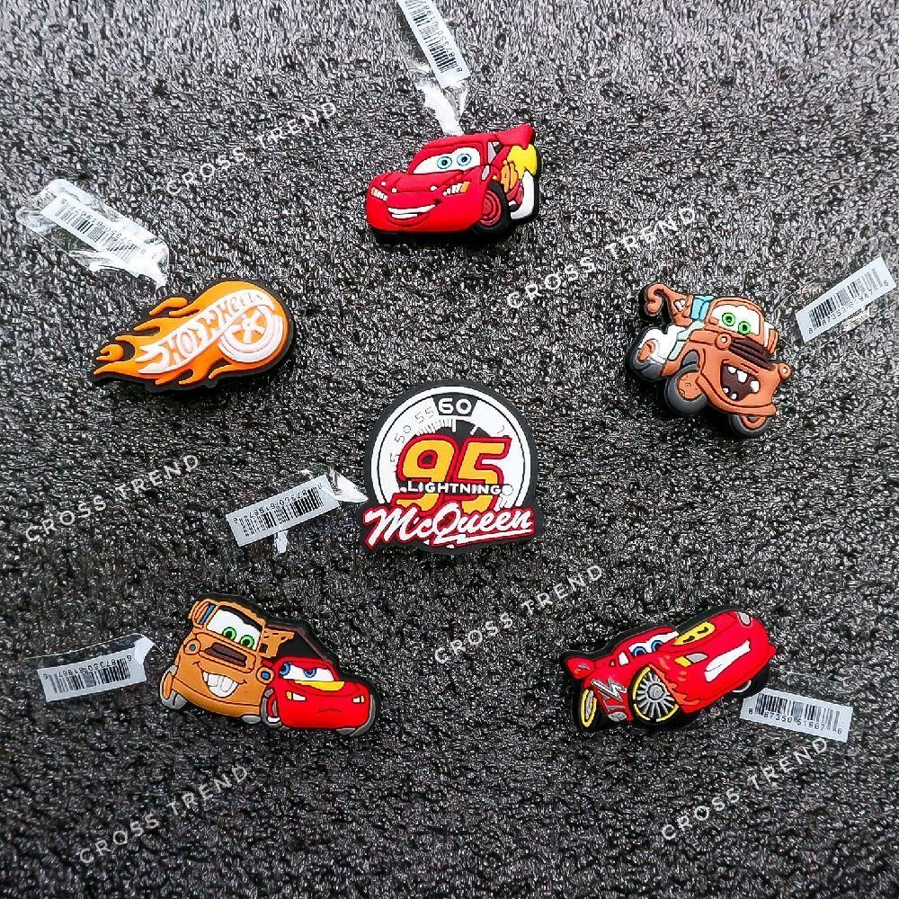 Set 6 charm cứng ô tô xe MC QUEEN L1 gắn dép cross, Nút gắn jibbitz sticker  trang trí CROSS TREND
