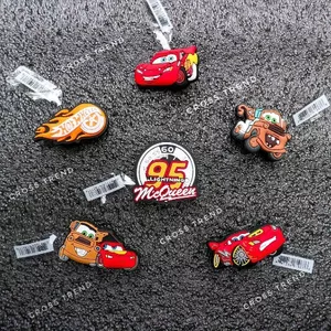 Set 6 charm cứng ô tô xe MC QUEEN L1 gắn dép cross, Nút gắn jibbitz sticker trang trí CROSS TREND