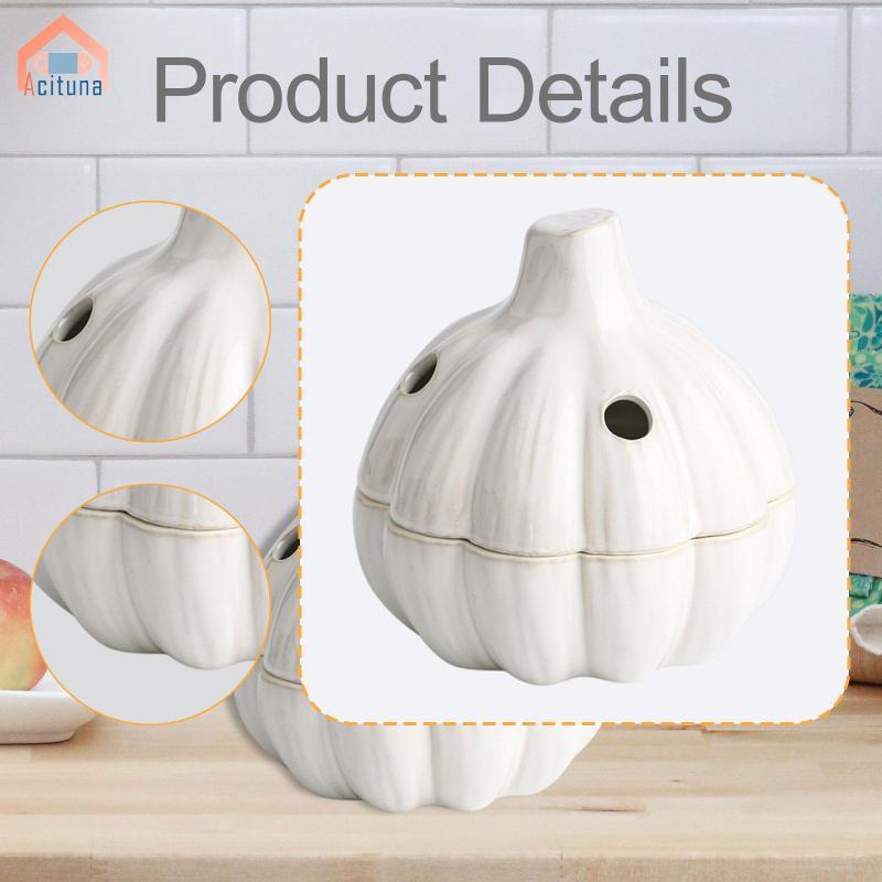 Hộp Đựng Tỏi Có Nắp Thông Gió Chắc Chắn Cho Quầy Gốm Gia Đình Quà Tặng Nhỏ Gọn Trắng Tỏi Tiết Kiệm Người Tổ Chức