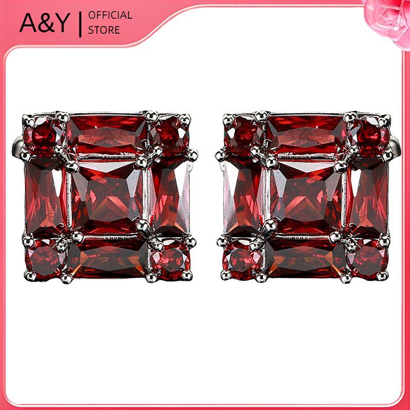 A & Y Thời Trang Cao Cấp Kim Cương Giả Zircon Khuy Măng Sét Nam Trang Sức Cao Cấp Áo Sơ Mi Cuff Link.