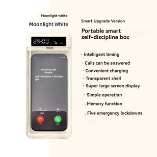 Hộp khóa điện thoại COZYNEST có hẹn giờ, Nắp trong suốt Màn hình LCD Hộp lưu trữ tủ khóa điện thoại, Hộp điện thoại di động tự điều khiển 24 giờ ADHD