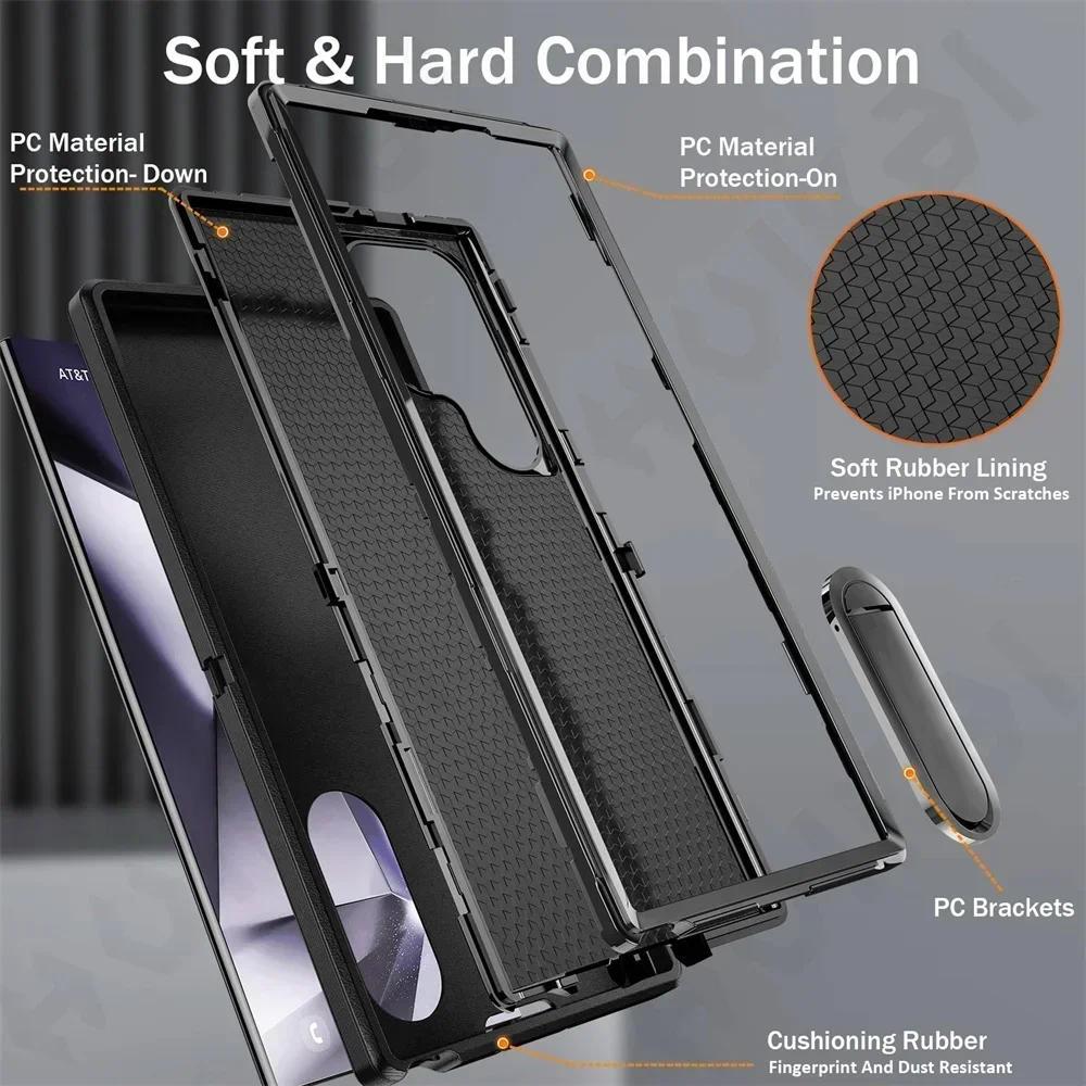 Ốp Lưng Samsung Galaxy S26 S25 S24 S23 Ultra Plus S22 A16 A54 A53 A14 A53 4G 5G Bảo Vệ Chắc Chắn Hạng Nặng Có Chân Đế